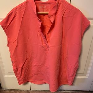 Figs Hot Coral Rafaela Top